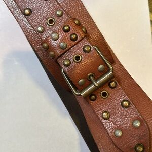 Vintage studded leather corset wide belt